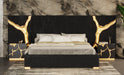 Aspen - Modern Black + Gold Bed + Nightstands