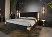 Token - Modern Black + Gold Bed + Nightstands
