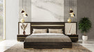 Velondra - Modern Eucalypto + Marble Bed with Two Nightstands