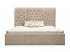 Moontide - Glam Beige Velvet and Brushed Brass Bed