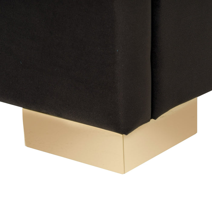 Daystar - Modern Dark Brown Velvet & Gold Bed