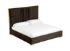 Daystar - Modern Dark Brown Velvet & Gold Bed
