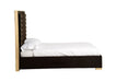 Daystar - Modern Dark Brown Velvet & Gold Bed