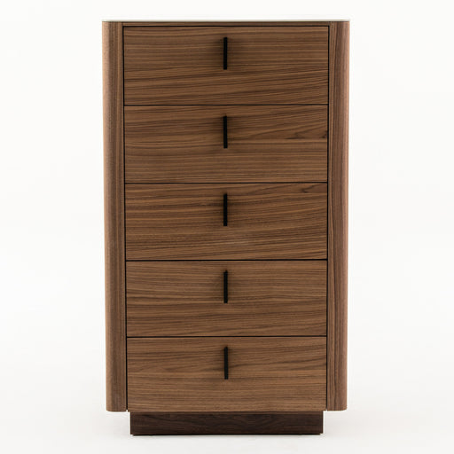 Chelton- Contemporary Walnut and White Ceramic Chest