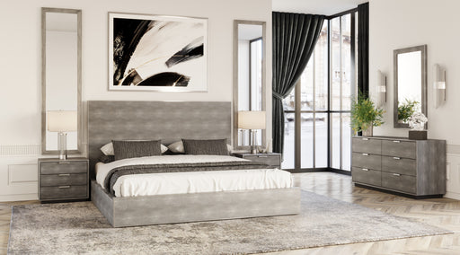 Dynasty - Eastern King Modern Shagreen Bedroom Set - 3 Drawer