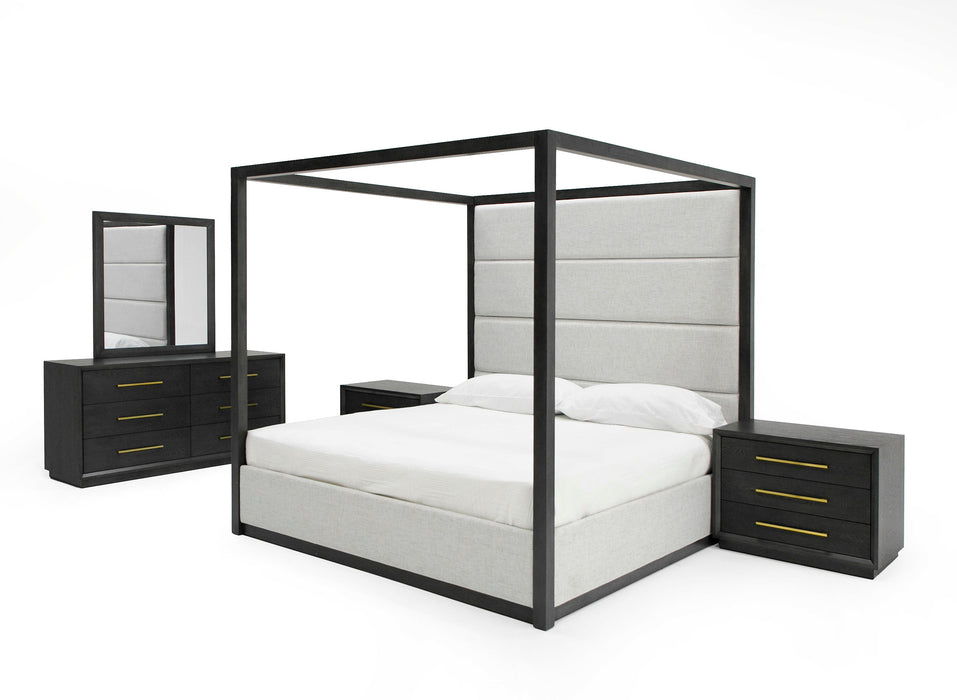 Manhattan - Contemporary Canopy Grey Bed -queen