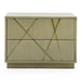 Nixa - Modern Wide Birch + Brushed Bronze Nightstand