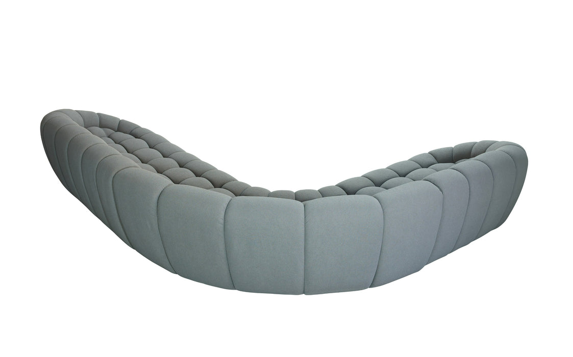 Yolonda - Modern Light Grey Curved Sectional Sofa