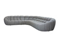 Yolonda - Modern Light Grey Curved Sectional Sofa