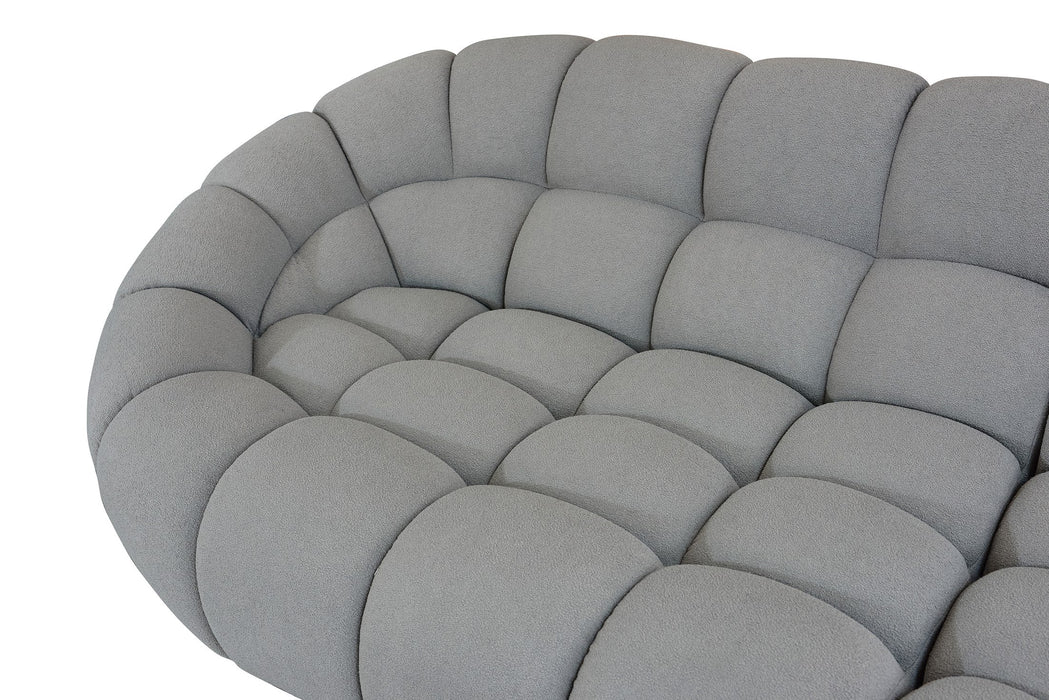 Yolonda - Modern Light Grey Curved Sectional Sofa
