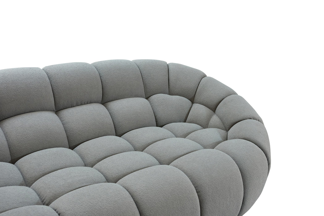 Yolonda - Modern Light Grey Curved Sectional Sofa