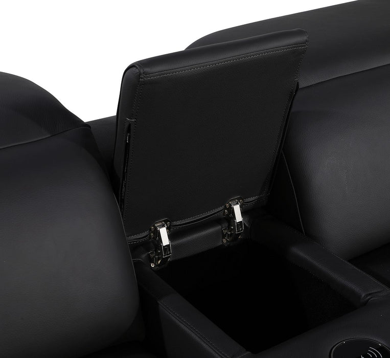 Global United 6111 L-Shaped Power Reclining Sectional | Genuine Leather