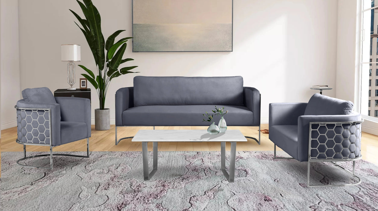 Casa Grey Velvet Loveseat