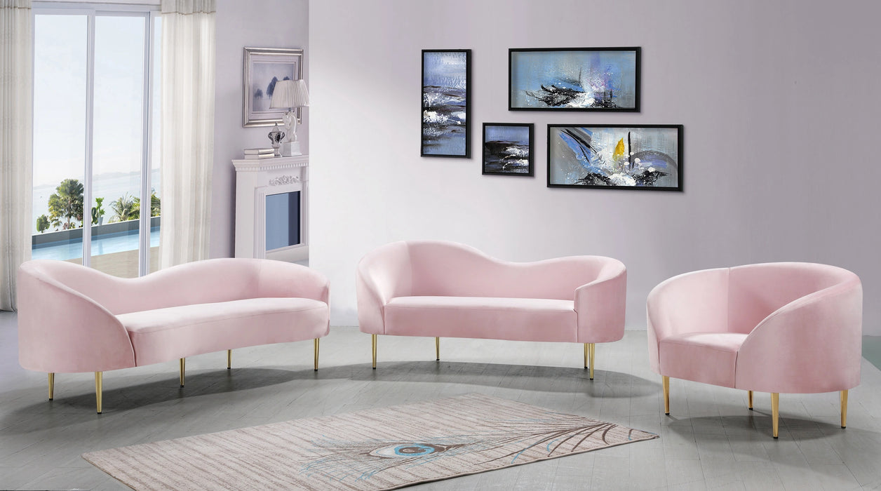 Ritz Pink Velvet Chair