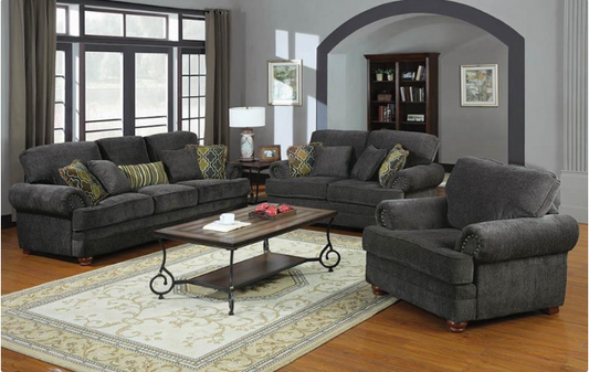 Essence Colton Smokey Grey Stationary Sofa