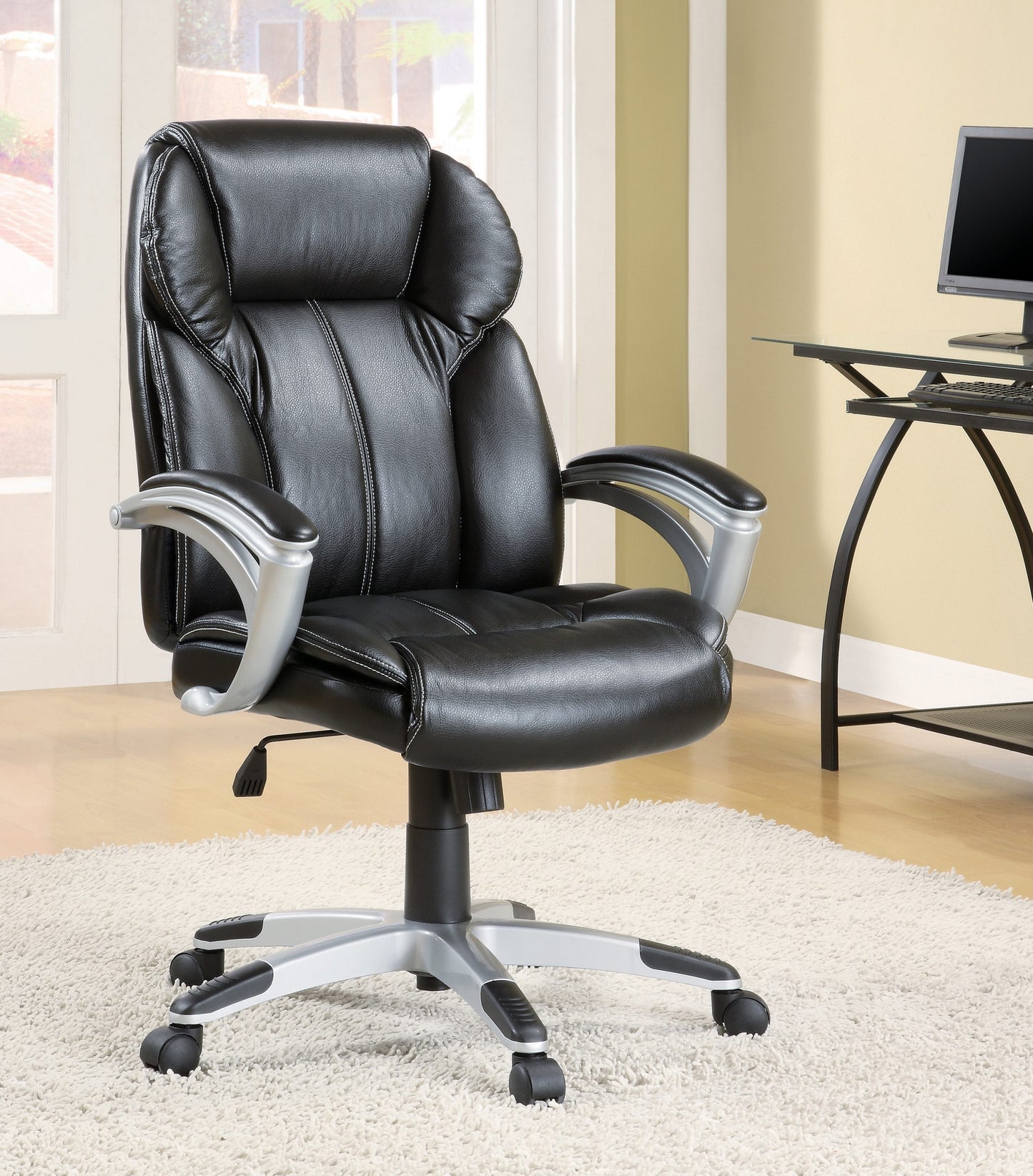 BLACK - ADJUSTABLE HEIGHT OFFICE CHAIR