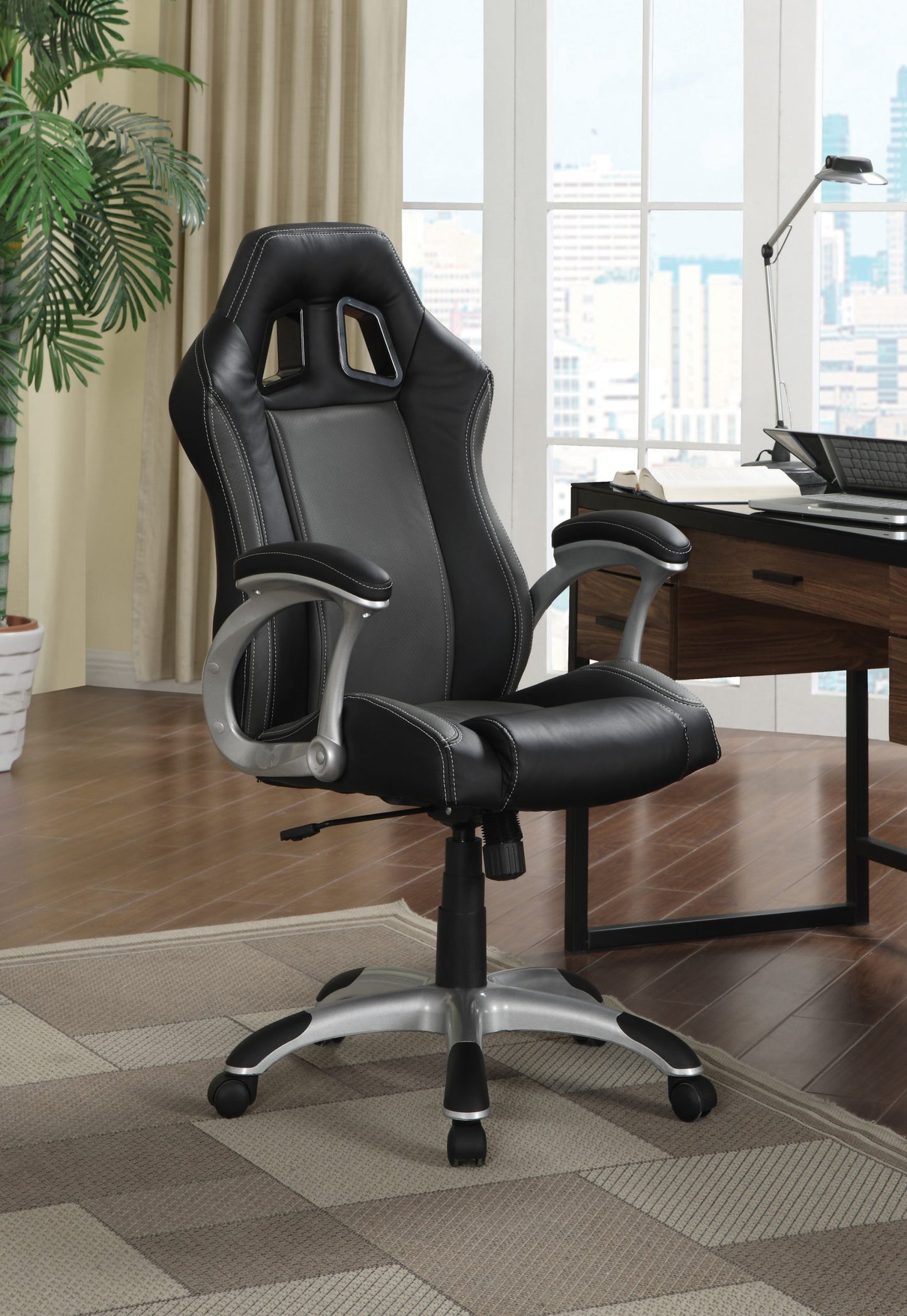 BLACK - ADJUSTABLE HEIGHT OFFICE CHAIR