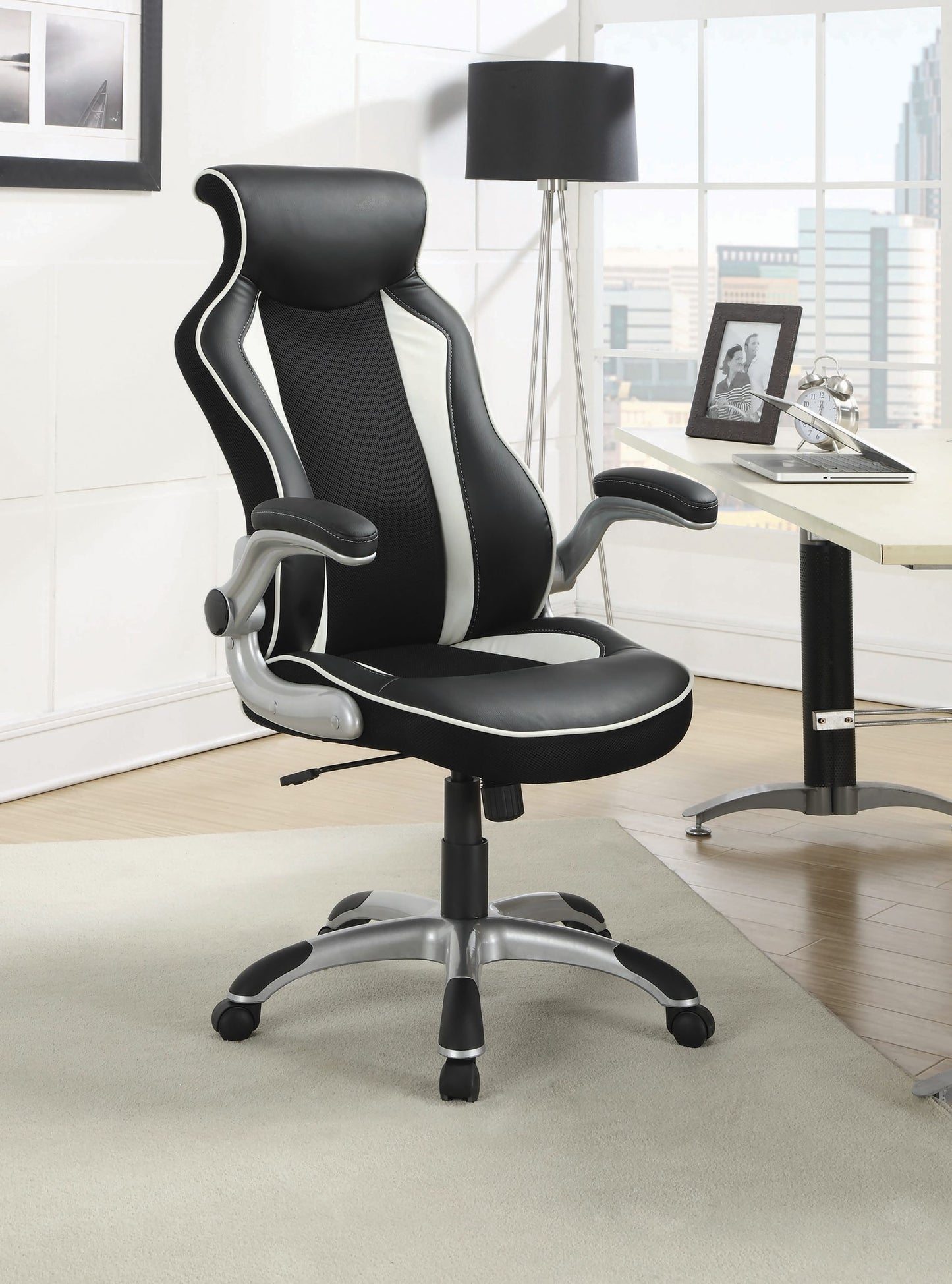 BLACK - ADJUSTABLE HEIGHT OFFICE CHAIR