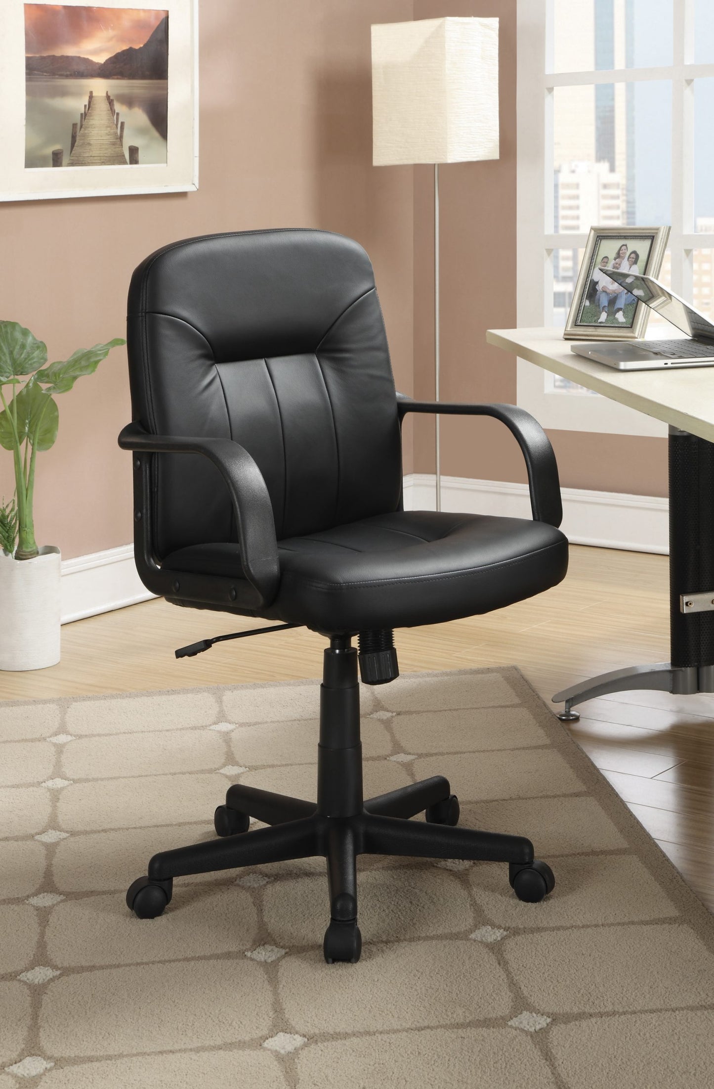 BLACK - ADJUSTABLE HEIGHT OFFICE CHAIR