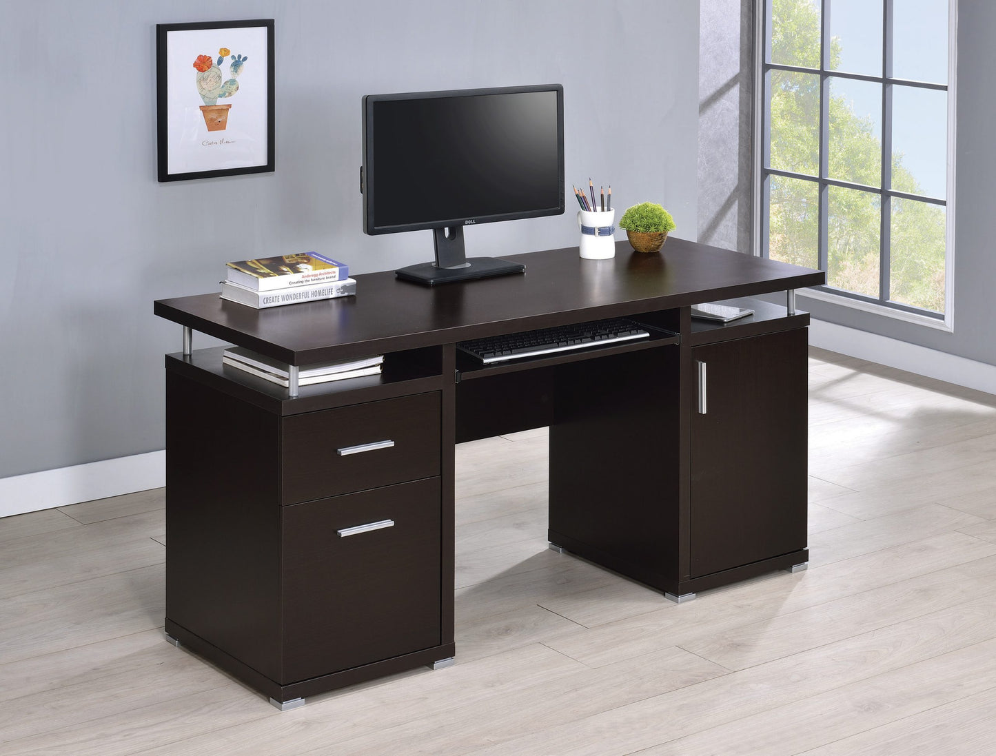 CAPPUCCINO - 2-DRAWER OFFICE DESK