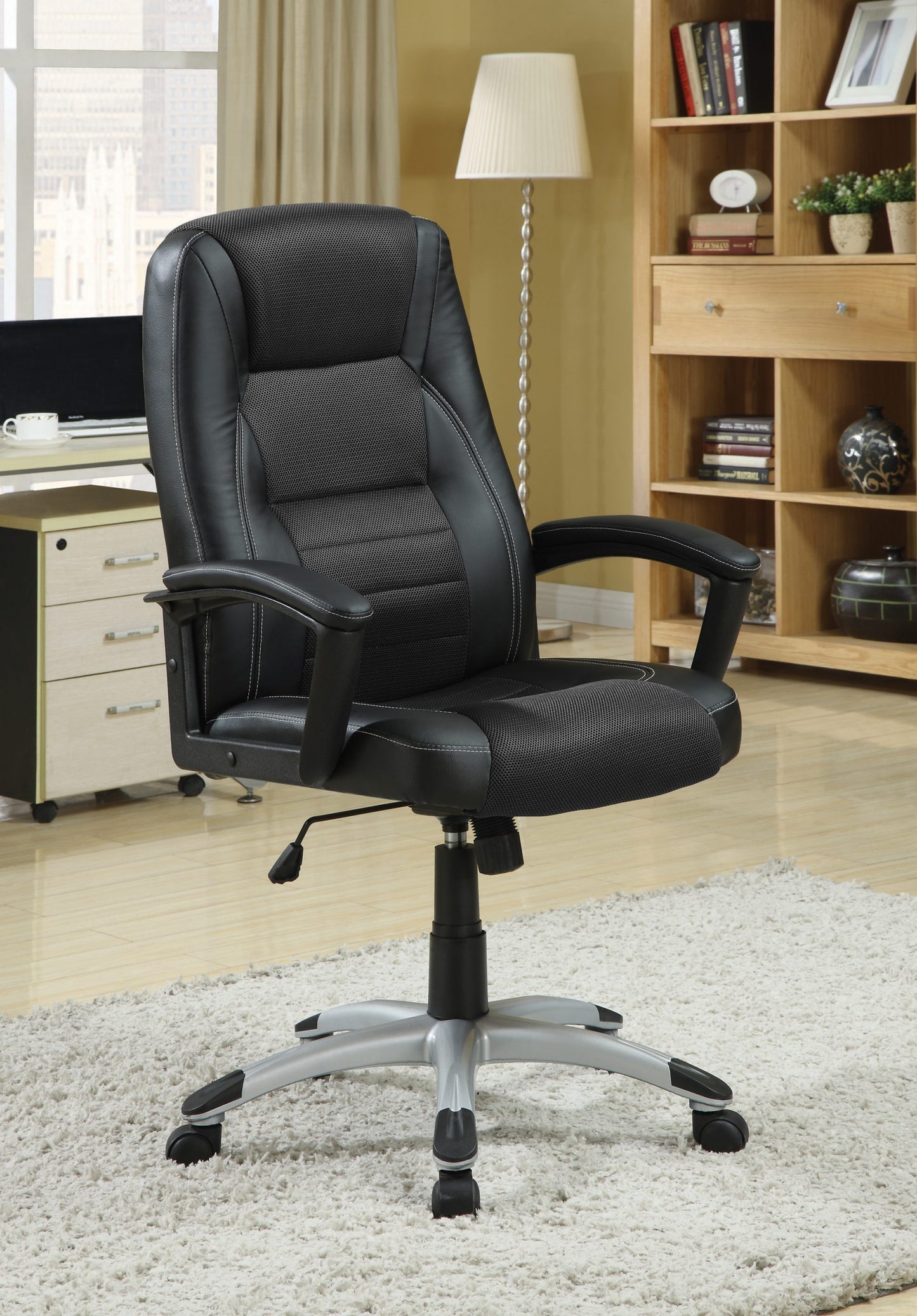 BLACK - ADJUSTABLE HEIGHT OFFICE CHAIR