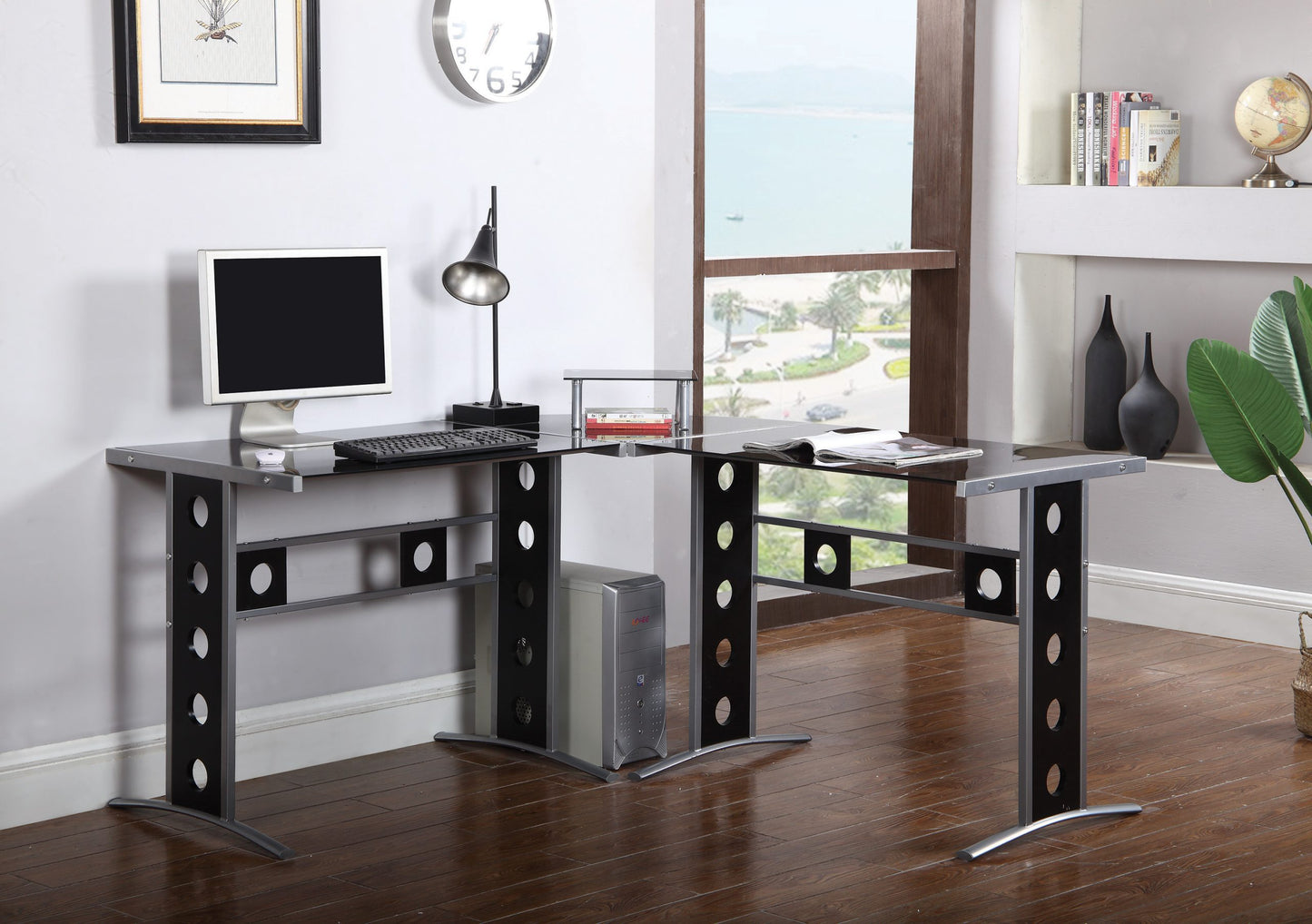 BLACK - COMPUTER DESK SET