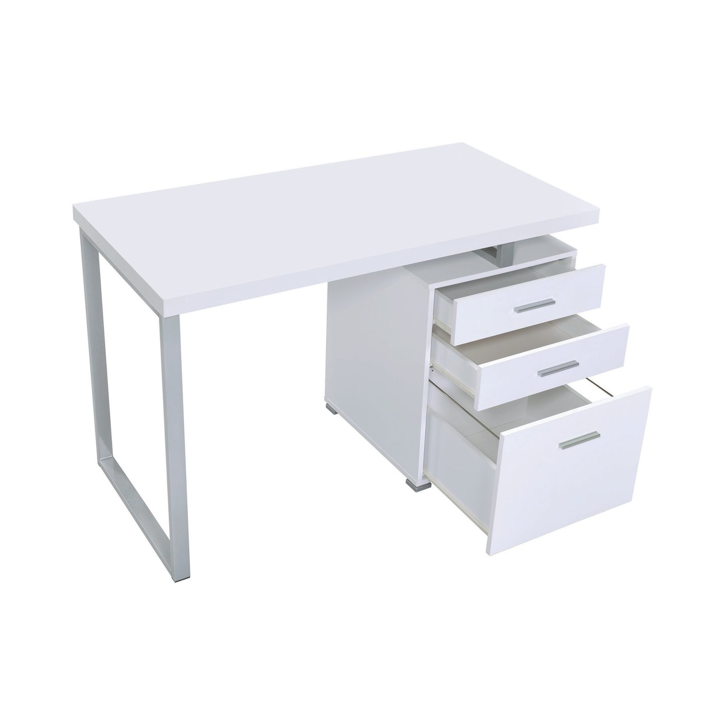 WHITE - 3-DRAWER OFFICE DESK