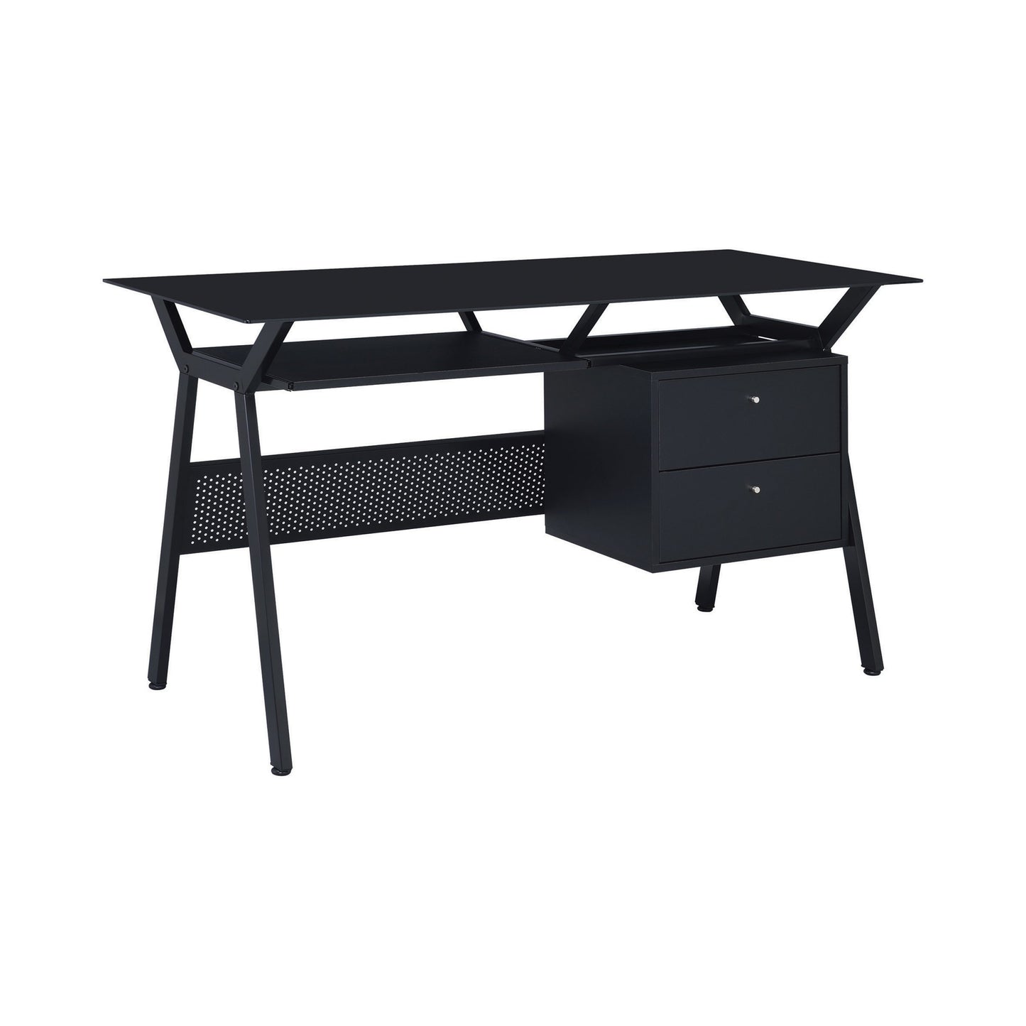 BLACK - 2-DRAWER COMPUTER DESK