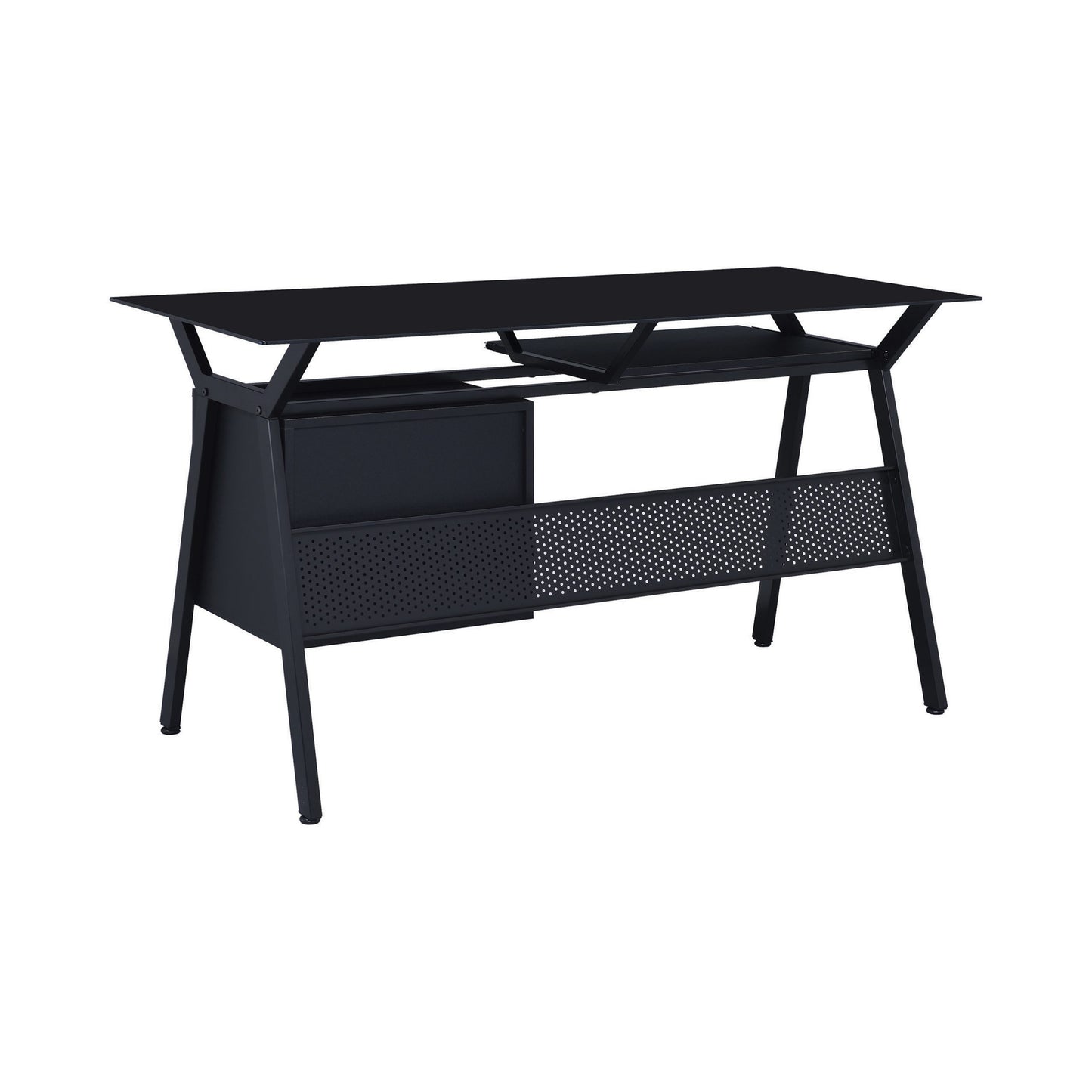 BLACK - 2-DRAWER COMPUTER DESK