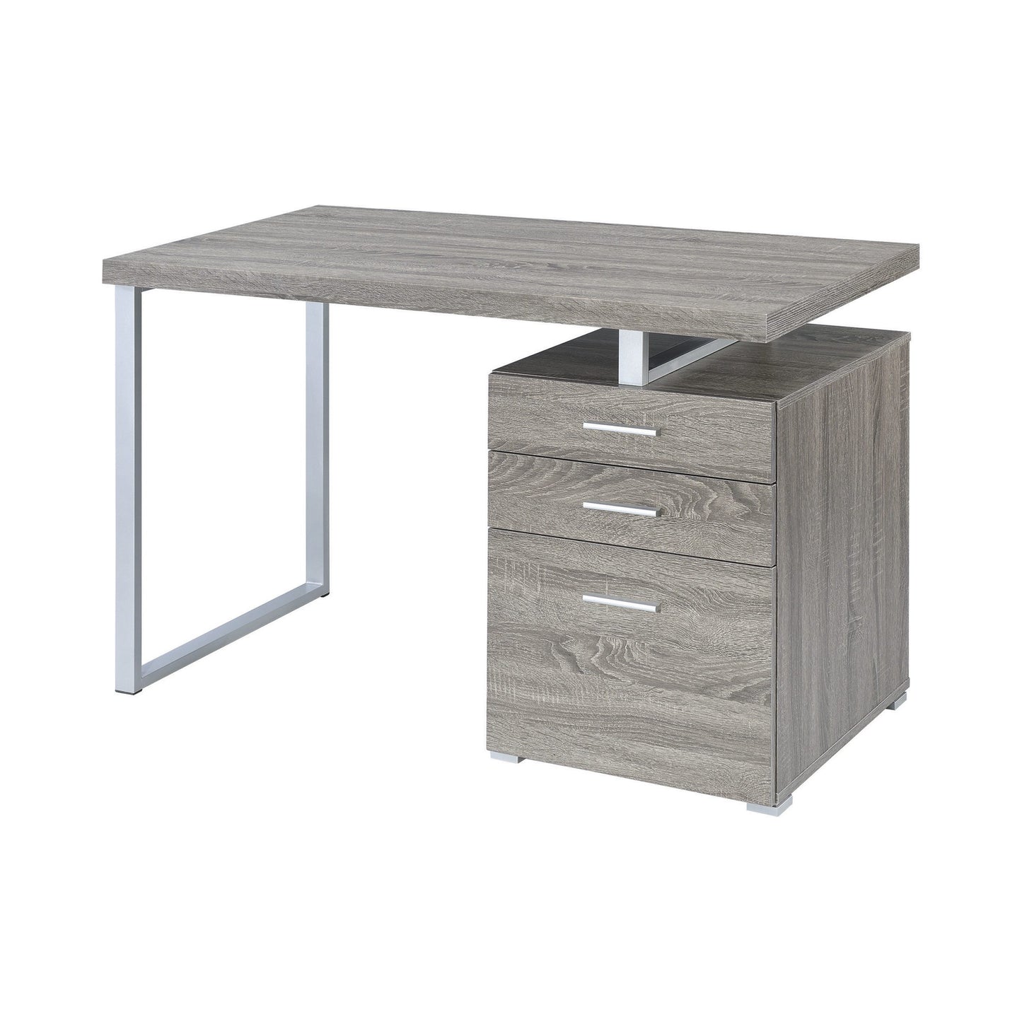 WEATHERED GREY - 3-DRAWER OFFICE DESK