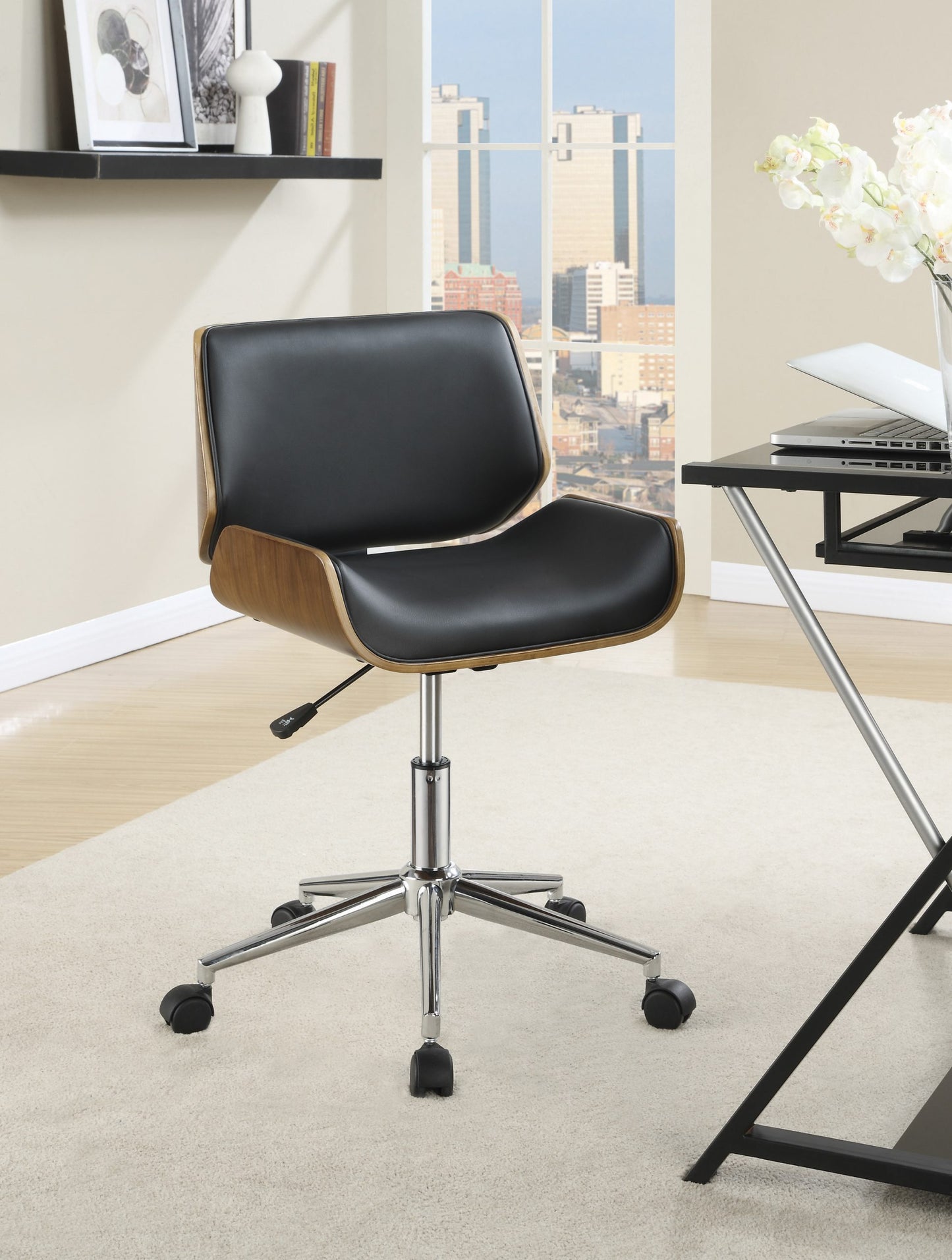 BLACK - ADJUSTABLE HEIGHT OFFICE CHAIR