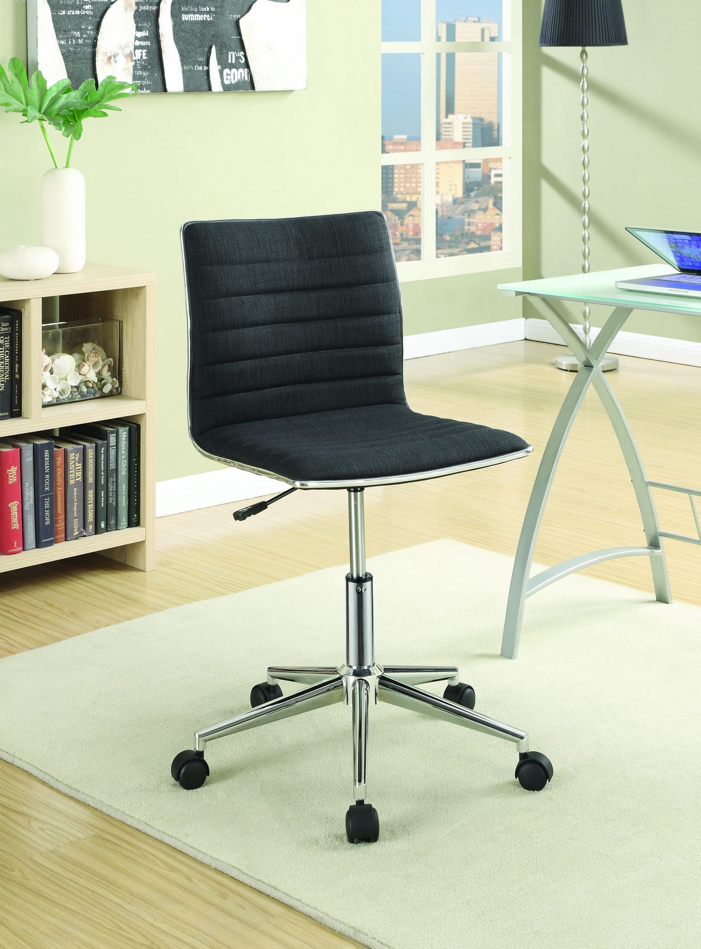 BLACK - ADJUSTABLE HEIGHT OFFICE CHAIR