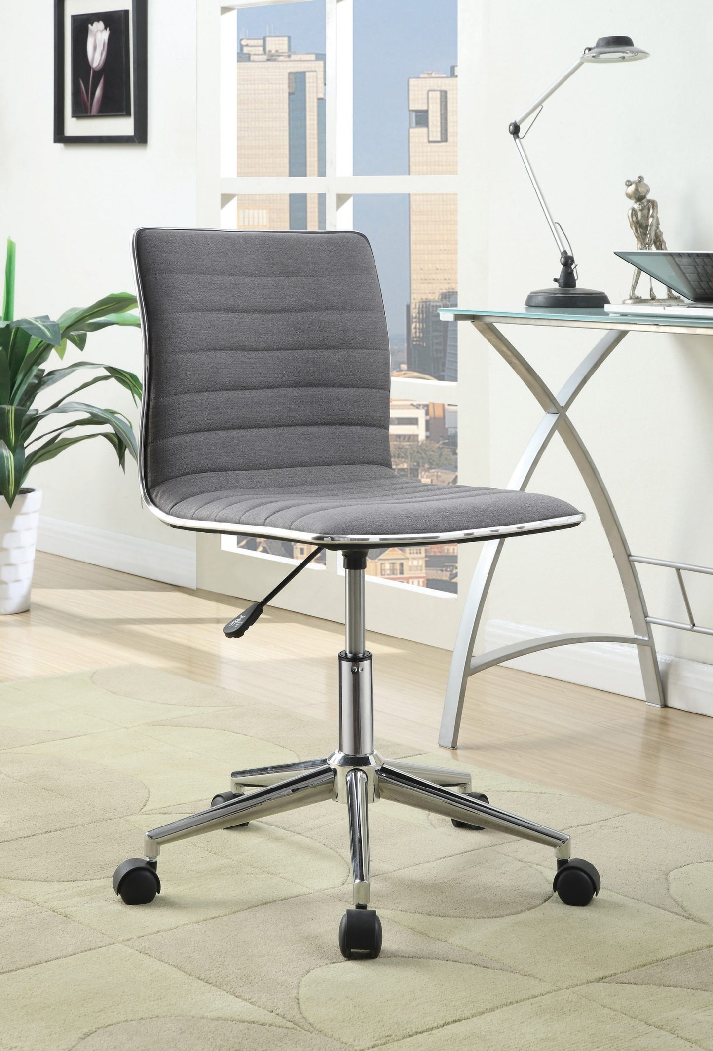 GREY - ADJUSTABLE HEIGHT OFFICE CHAIR