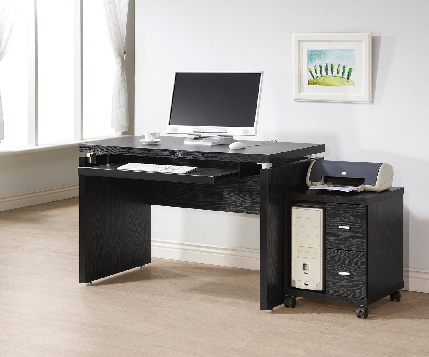 BLACK OAK - COMPUTER DESK