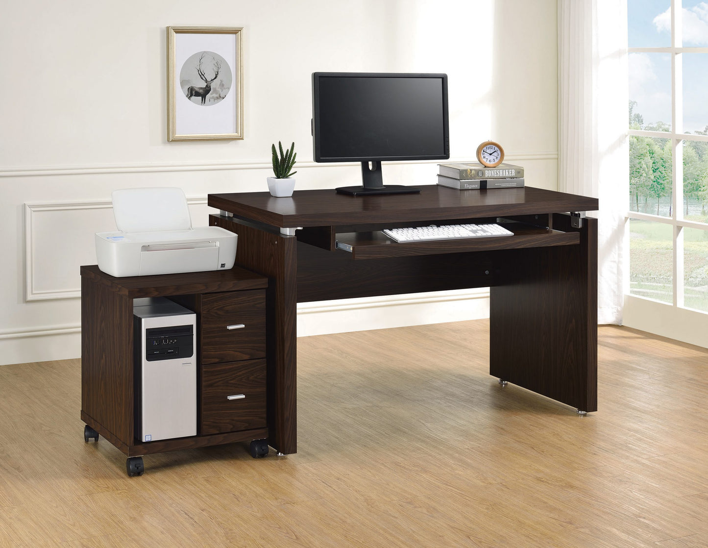 MEDIUM OAK - COMPUTER DESK