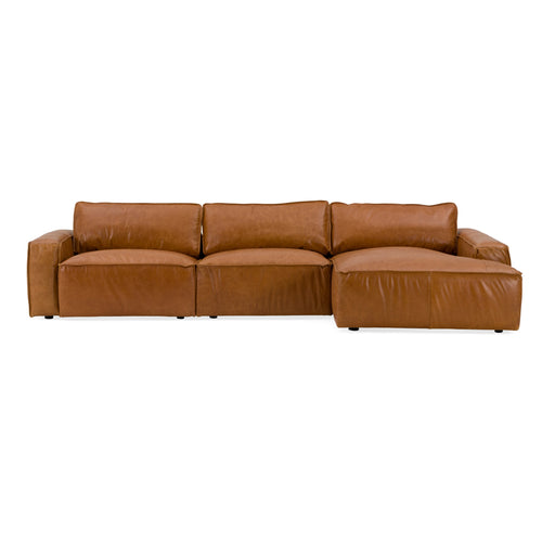 Cambria - Modern RAF Cognac Leather Sectional Sofa
