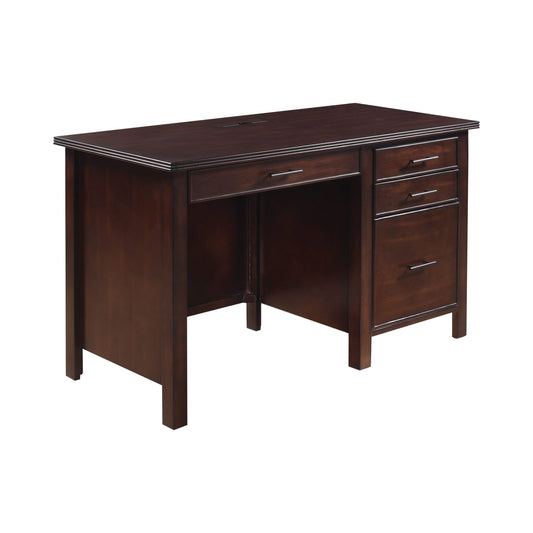 RED BROWN - OFFICE DESK WITH OUTLET