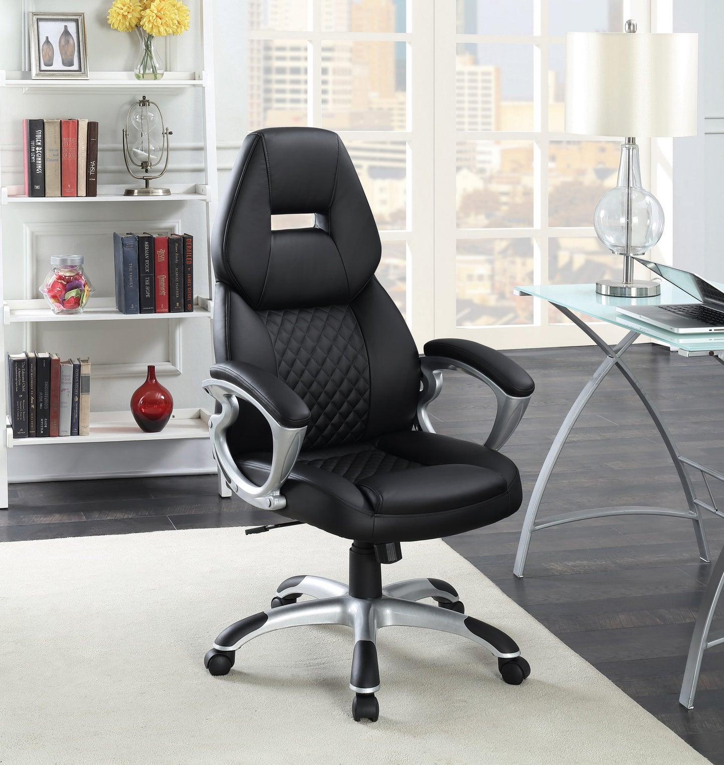 BLACK - ADJUSTABLE HEIGHT OFFICE CHAIR