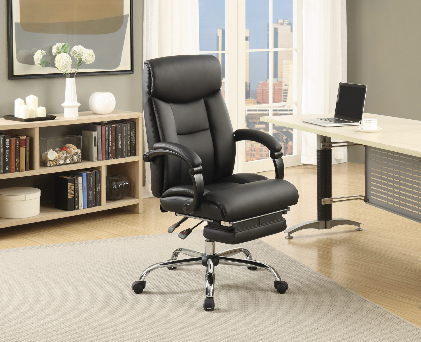 BLACK - ADJUSTABLE HEIGHT OFFICE CHAIR