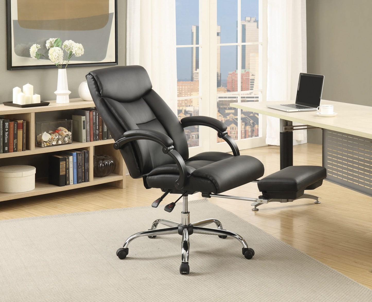 BLACK - ADJUSTABLE HEIGHT OFFICE CHAIR