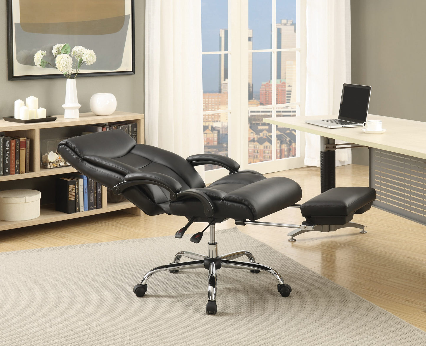 BLACK - ADJUSTABLE HEIGHT OFFICE CHAIR