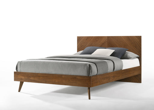 Kamela -Modern Walnut Q Bed