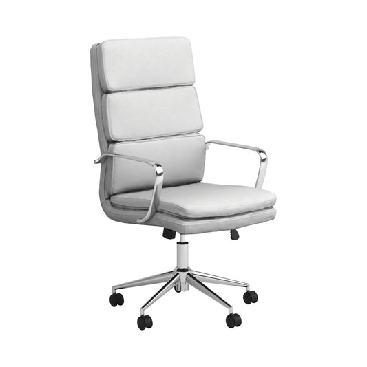 WHITE - HIGH BACK UPHOLSTERED OFFICE CHAIR