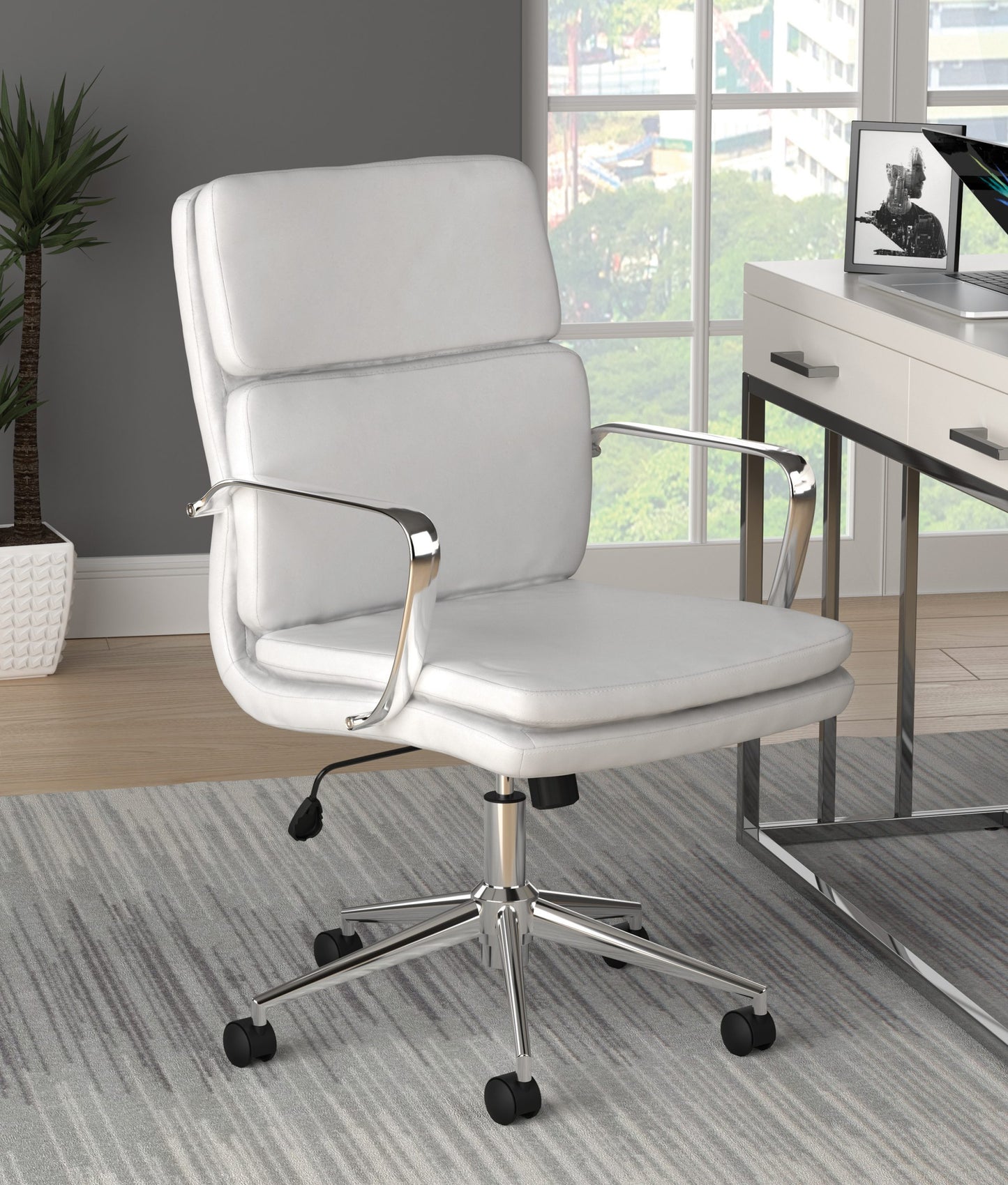 WHITE - STANDARD BACK UPHOLSTERED OFFICE CHAIR