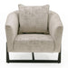 Forbis - Contemporary Light Grey Fabric + Brown Accent Chair