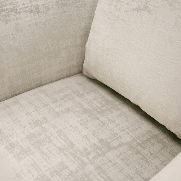 Forbis - Contemporary Light Grey Fabric + Brown Accent Chair