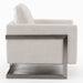 Prince - Contemporary Off White Fabric + Silver Accent Chair