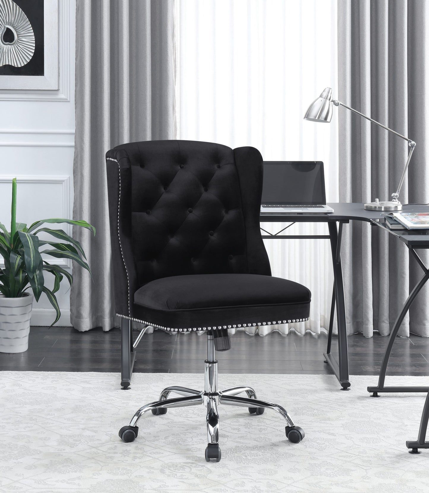 BLACK VELVET - OFFICE CHAIR