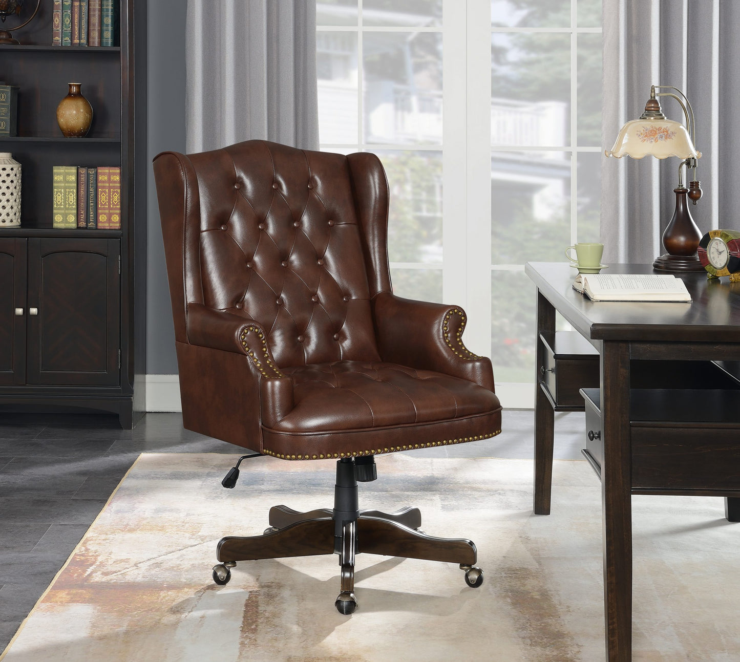 BROWN - ADJUSTABLE OFFICE CHAIR