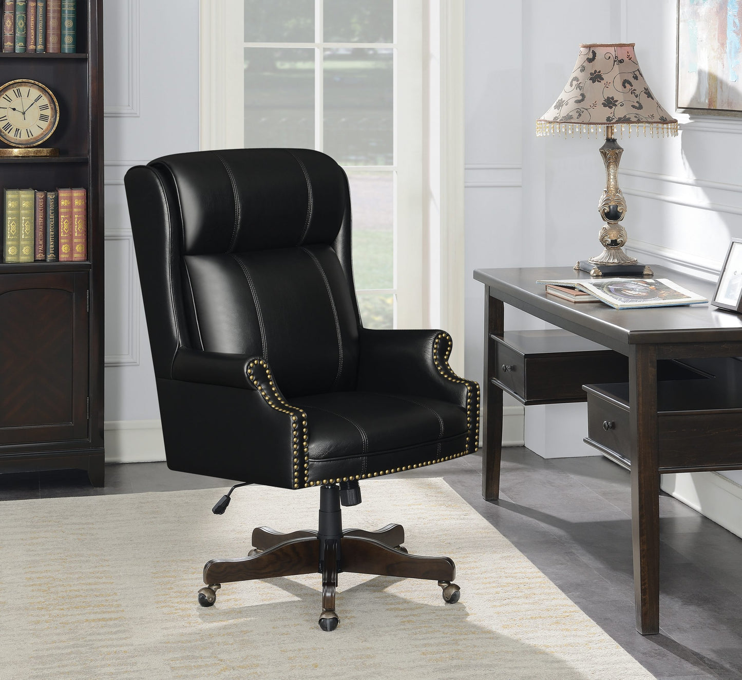 BLACK - UPHOLSTERED OFFICE CHAIR